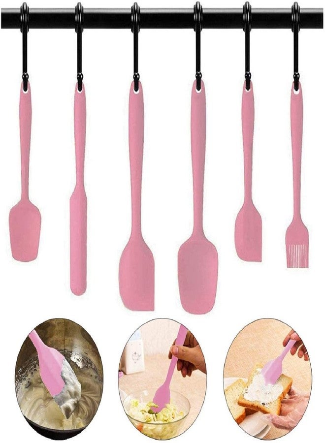 MOBDESK Non-Stick Premium Silicone Spatula & Measuring Spoons for Cooking, Baking & Mixing| Heat-Resistant up | Non Stick Dishwasher Safe |Food-Grade & BPA-Free | FDA Approved (Pink) (Pack of 6) - Image 4